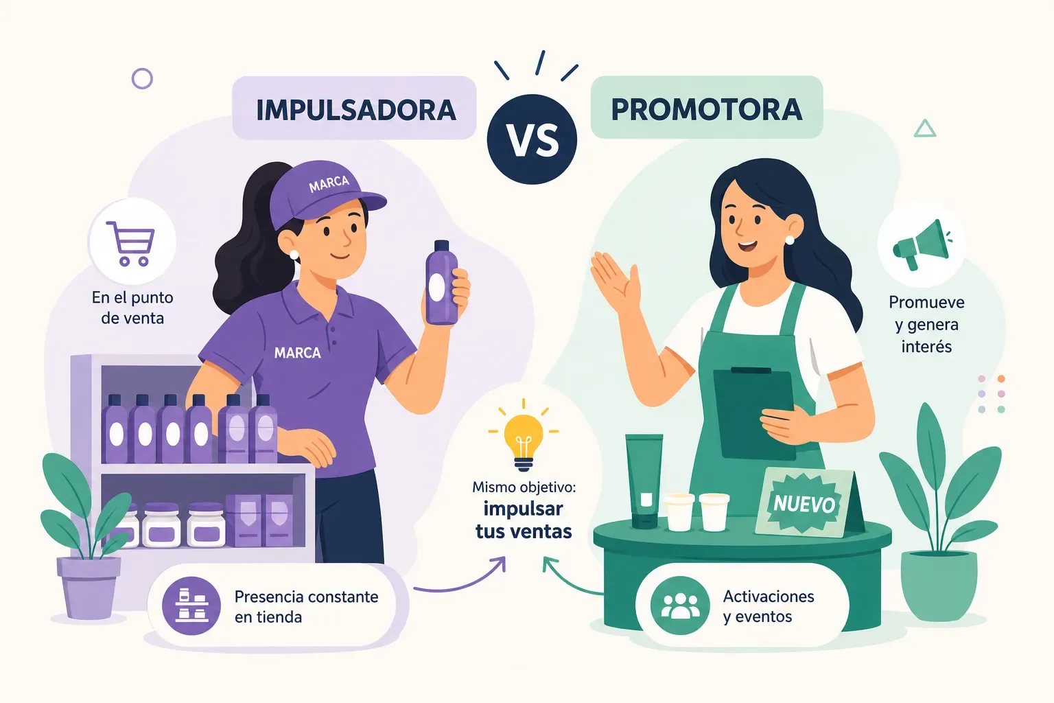 Impulsadora o promotora de ventas: ¿cuál es la diferencia en Perú?